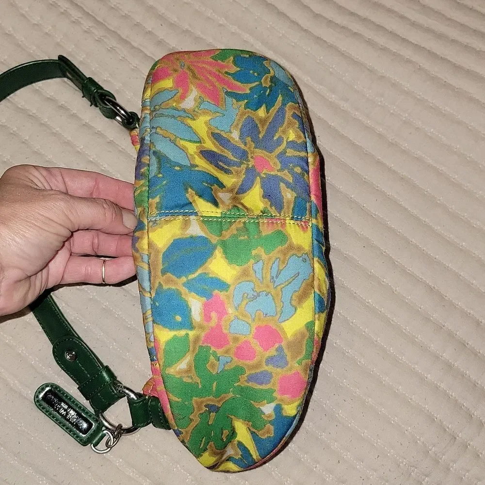 Nine West Boho Cloth Purse Leather Strap Handbag